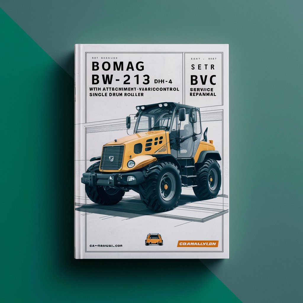 BOMAG BW 213 DH-4 BVC WITH ATTACHMENT PLATE VARIOCONTROL Single DRUM Roller SN 10158306 & UP Service Repair Manual