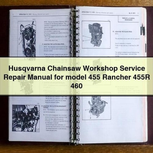 Husqvarna Chainsaw Workshop Service Repair Manual for model 455 Rancher 455R 460