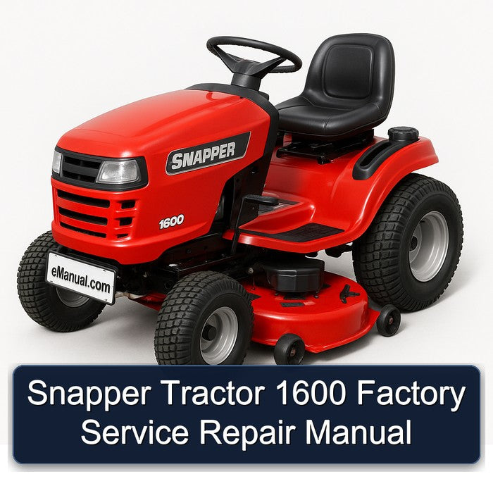 Snapper Tractor 1600 Service Repair Workshop Manual PDF