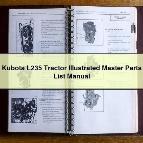 Kubota L235 Tractor Illustrated Master Parts List Manual