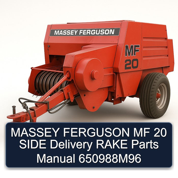 Massey Ferguson MF 20 Side Delivery Rake Parts 650988m96 Catalog PDF