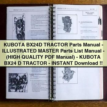 Kubota BX24D Tractor Parts -illustrated Master --kubota BX24 D Catalog