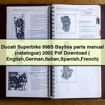 Ducati Superbike 998S Bayliss parts Manual (catalogue) 2002 Pdf ( English German Italian Spanish French)
