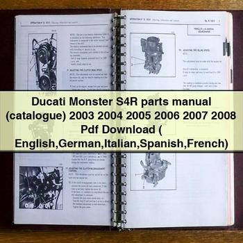 Ducati Monster S4R parts Manual (catalogue) 2003 2004 2005 2006 2007 2008 Pdf ( English German Italian Spanish French)