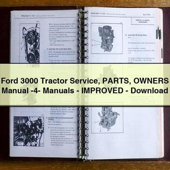 Ford 3000 Tractor Parts Owners -4- -improved Owner's Manual