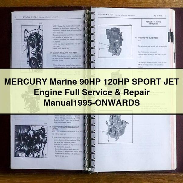 MERCURY Marine 90HP 120HP SPORT JET Engine Full Service & Repair Manual1995-ONWARDS