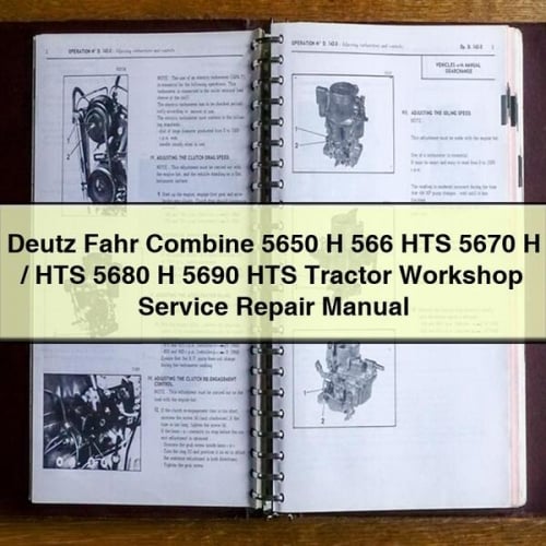 Deutz Fahr Combine 5650 H 566 HTS 5670 H / HTS 5680 H 5690 HTS Tractor Workshop Service Repair Manual