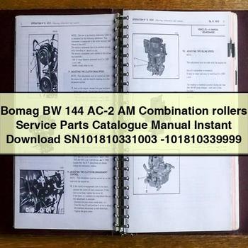 Bomag BW 144 AC-2 AM Combination rollers Service Parts Catalogue Manual SN101810331003 -101810339999