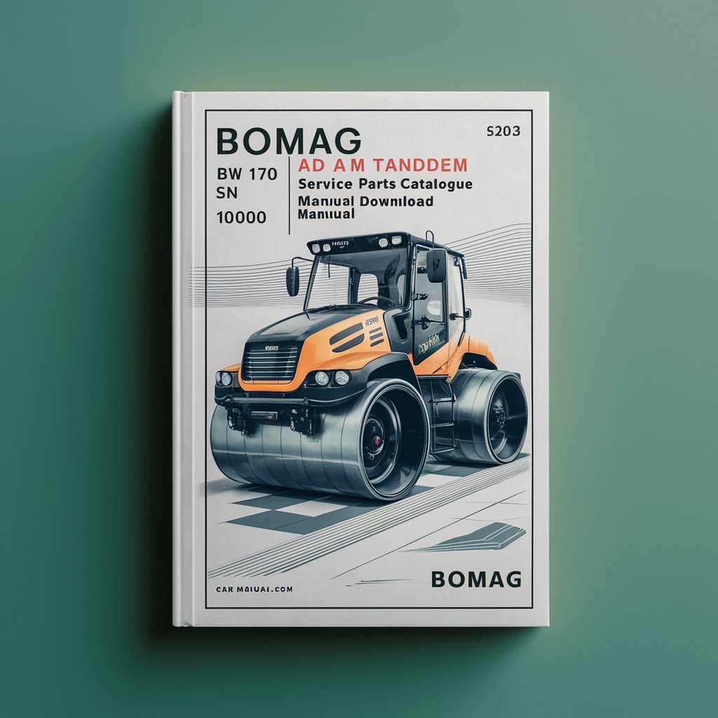 Bomag BW 170 AD AM Tandem vibratory rollers Service Parts Catalogue Manual SN101870111001-101870111002
