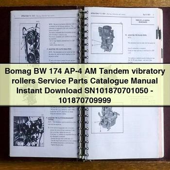 Bomag BW 174 AP-4 AM Tandem vibratory rollers Service Parts Catalogue Manual SN101870701050-101870709999