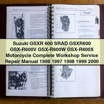 Suzuki GSXR 600 SRAD GSXR600 GSX-R600V GSX-R600W GSX-R600X Motorcycle Complete Workshop Service Repair Manual 1996 1997 1998 1999 2000