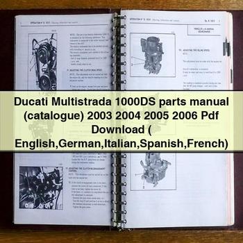 Ducati Multistrada 1000DS parts Manual (catalogue) 2003 2004 2005 2006 Pdf ( English German Italian Spanish French)