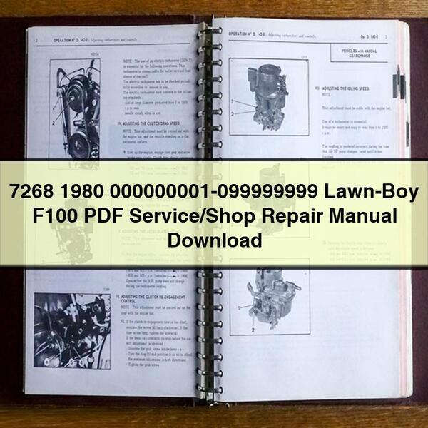 000000001-099999999 LAWN-BOY F100 /shop Service Repair Workshop Manual PDF