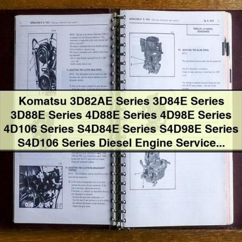 KOMATSU 3D82AE Series 3D84E Series 3D88E Series 4D88E Series 4D98E Series 4D106 Series S4D84E Series S4D98E Series S4D106 Series DIESEL Engine Service Repair Shop Manual PDF Download