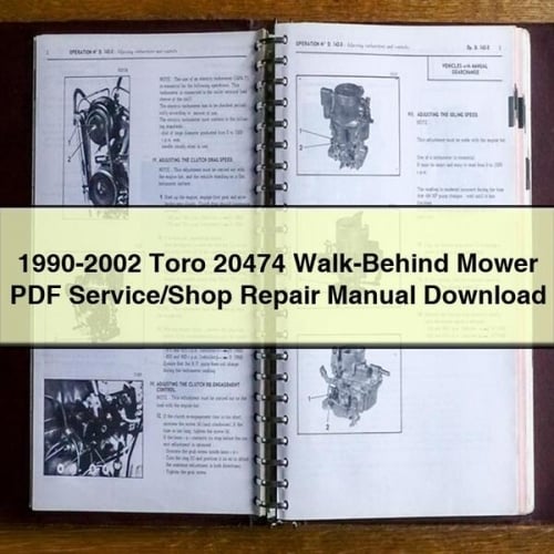 1990-2002 Toro 20474 Walk-Behind Mower Service/Shop Repair Manual