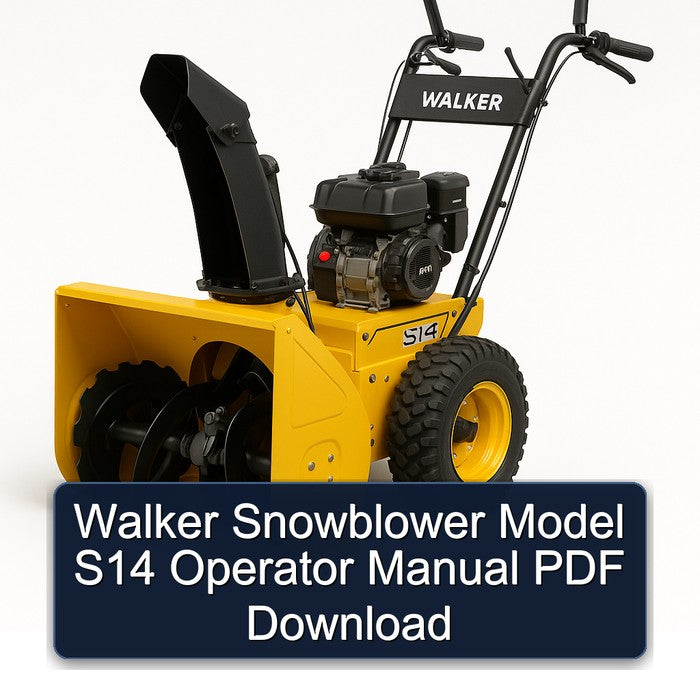 Walker Snowblower Model S14 Operator Operator's Manual PDF