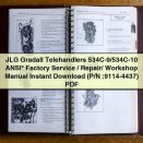 JLG Gradall Telehandlers 534C-9/534C-10 ANSI Factory Service/Repair/ Workshop Manual (P/N :9114-4437)