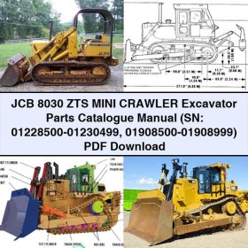 JCB 8030 ZTS MINI Crawler Excavator Parts Catalogue Manual (SN: 01228500-01230499 01908500-01908999) PDF Download