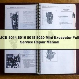 Manual de Reparación Completo para Miniexcavadora JCB 8014, 8016, 8018, 8020