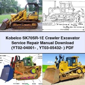 Kobelco SK70SR-1E Crawler Excavator Manual de servicio y reparación (YT02-04001- YT03-05432- )