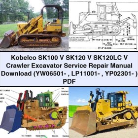 Kobelco SK100 V SK120 V SK120LC V Crawler Excavator Manual de servicio y reparación (YW06501- LP11001- YP02301- )