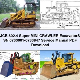 JCB 802.4 Super Mini Crawler ExcavatorS SN 0733001-0733847 Manual de servicio y reparación