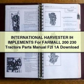 Manual de Partes para Tractores Farmall 200 y 230 - International Harvester IH Implementos