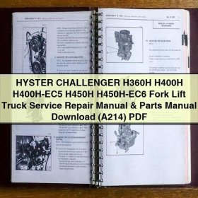 Manual de Servicio y Repuestos para Montacargas Hyster Challenger H360H, H400H, H450H (A214)