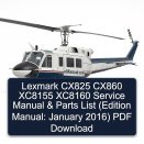 Lexmark CX825 CX860 XC8155 XC8160 Service Manual & Parts List (Edition Manual: January 2016) PDF Download