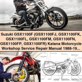 Suzuki GSX1100F (GSX1100FJ GSX1100FK GSX1100FL GSX1100FM GSX1100FN GSX1100FP GSX1100FR) Katana Motorcycle Workshop Manual de servicio y reparación 1988-1994