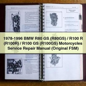 1978-1996 BMW R80 GS (R80GS)/R100 R (R100R)/R100 GS (R100GS) Motorcycles Manual de servicio y reparación (Original FSM)