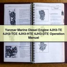 Manual de Operación Yanmar Motor Diesel Marino 4JH3-TE, 4JH3-TCE, 4JH3-HTE, 4JH3-DTE (PDF)
