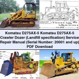 Komatsu D275AX-5 Komatsu D275AX-5 Crawler Dozer (Landfill specification) Manual de servicio y reparación (Serial Number: 20001 and up)
