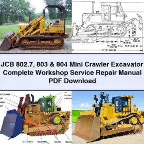 JCB 802.7 803 & 804 Mini Crawler Excavator Manual completo de servicio y reparación del taller PDF Download