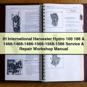 Manual de Servicio y Reparación para Tractores IH International Harvester Hydro 100, 186, 1466-1468-1486-1566-1568-1586 (PDF)