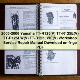 2005-2006 Yamaha TT-R125(V) TT-R125E(V) TT-R125LW(V) TT-R125LWE(V) Workshop Manual de servicio y reparación en-fr-ge