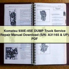 Komatsu 930E-4SE DUMP Truck Manual de servicio y reparación (S/N: A31165 & UP)