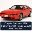 Chrysler Conquest 1988 Factory Service Repair Manual PDF Download