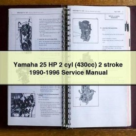 Yamaha 25 HP 2 cyl (430cc) 2 stroke 1990-1996 Manual de servicio y reparación