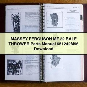 MASSEY FERGUSON MF 22 BALE THROWER Parts Manual 651242M96