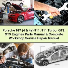 Porsche 997 (4 & 4s) 911 911 Turbo GT2 GT3 Engines Parts Manual & Manual completo de servicio y reparación del taller
