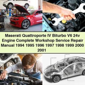 Maserati Quattroporte IV Biturbo V6 24v Engine Manual completo de servicio y reparación del taller 1994 1995 1996 1997 1998 1999 2000 2001