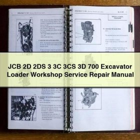 JCB 2D 2DS 3 3C 3CS 3D 700 Excavator Loader Workshop Manual de servicio y reparación