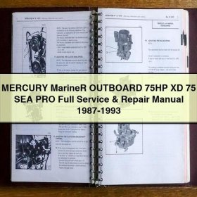 MERCURY Mariner OUTBOARD 75HP XD 75 SEA PRO Full Manual de servicio y reparación 1987-1993