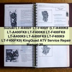 Suzuki LT-A400/F LT-F400/F (LT-A400K8 LT-A400FK8 LT-F400K8 LT-F400FK8 LT-A400K9 LT-A400FK9 LT-F400K9 LT-F400FK9) KingQuad ATV Manual de servicio y reparación 2008-2009 (Searchable Printable Bookm PDF Download