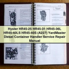 Manual de Servicio y Reparación Hyster HR45 - Manipulador de Contenedores Diésel YardMaster