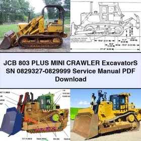 JCB 803 PLUS Mini Crawler ExcavatorS SN 0829327-0829999 Manual de servicio y reparación