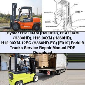 Manual de Servicio y Reparación de Montacargas Hyster H13.00XM (H300HD), H14.00XM (H330HD), H16.00XM (H360HD), H12.00XM-12EC (H360HD-EC) [F019]