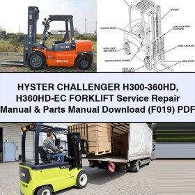 HYSTER CHALLENGER H300-360HD H360HD-EC Forklift Manual de servicio y reparación & Parts Manual (F019)