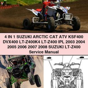 4 IN 1 Suzuki Arctic CAT ATV KSF400 DVX400 LT-Z400K4 LT-Z400 IPL 2003 2004 2005 2006 2007 2008 Suzuki LT-Z400 Manual de servicio y reparación